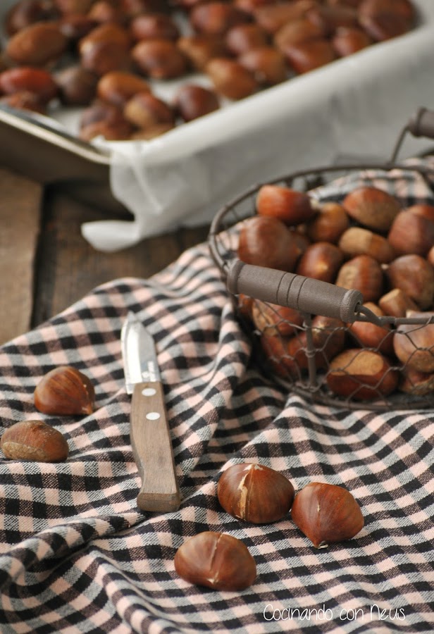 Castañas al horno