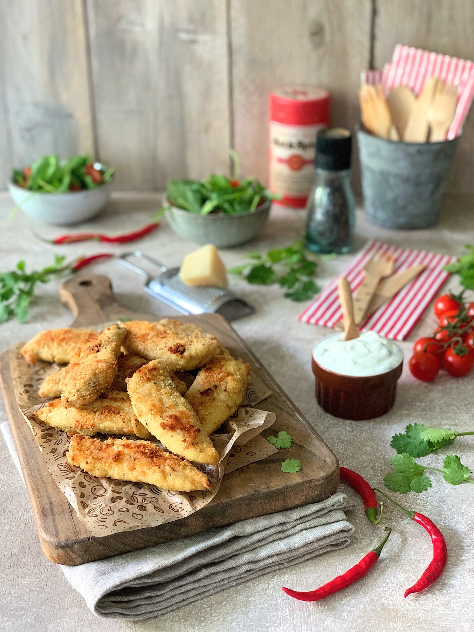 Solomillos de pollo rebozados al horno