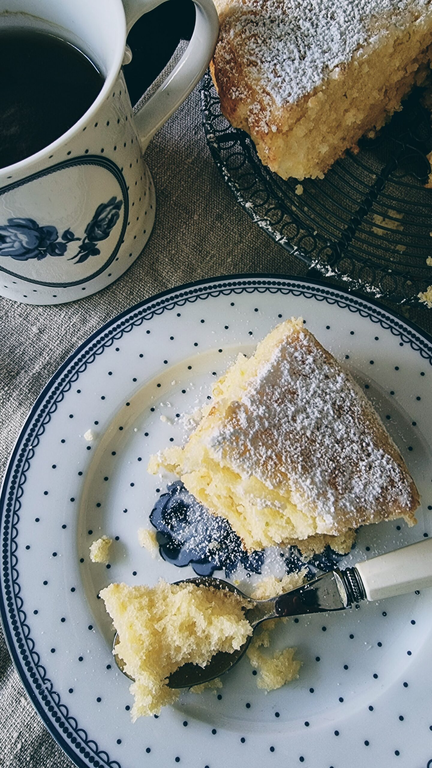 Bizcocho de crème fraïche con lima